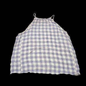 Maurices Blue & White Gingham Tank Top – Size Large – Summer Cami